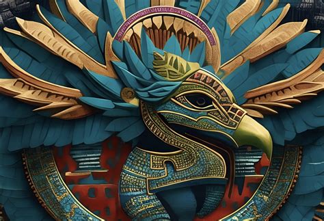  Dance of the Feathered Serpent：A Symphony of Motion and Mysticism Captured in Aztec Gold